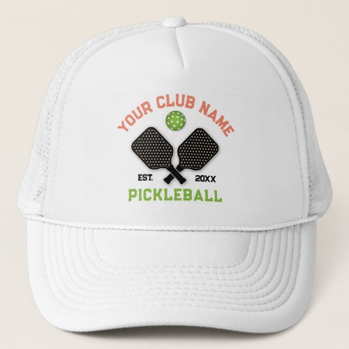 Elegant Minimalist Pickleball Monogram Design Trucker Hat