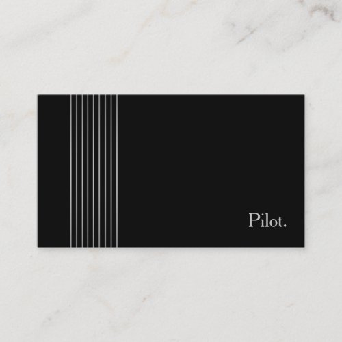 Elegant Minimalist Pilot Professional Black Silver Business Card
