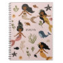 Elegant Minimalist Pink African American Mermaid Notebook