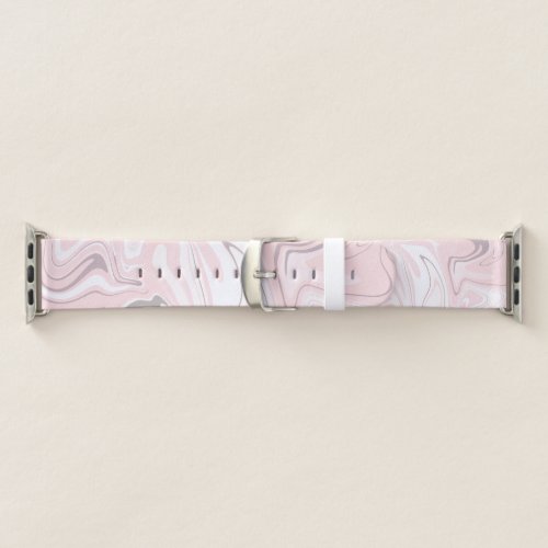 Elegant minimalist pink and white marble look apple watch band