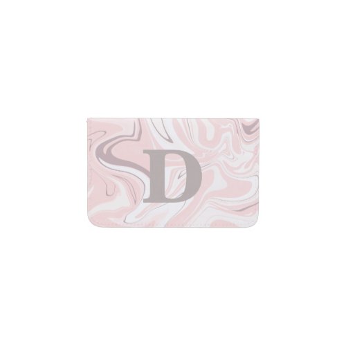 Elegant minimalist pink and white marble look card holder