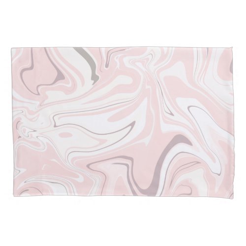 Elegant minimalist pink and white marble look pillowcase