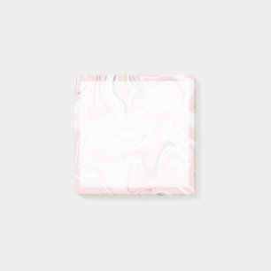 Elegant minimalist pink and white marble look post-it notes