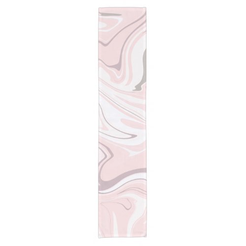 Elegant minimalist pink and white marble look short table runner
