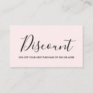 Elegant minimalist pink & black discount card