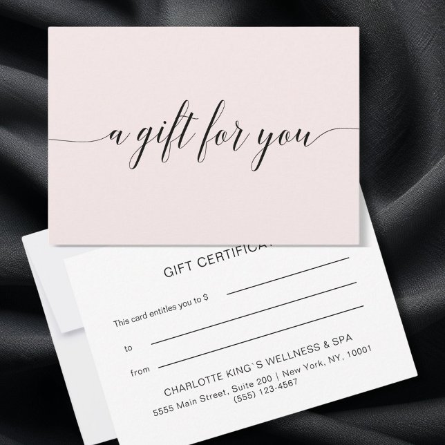 Elegant Minimalist Pink Gift Certificate  (Elegant Minimalist Pink Gift Certificate)