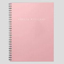 Elegant Minimalist Pink Monogram Notebook
