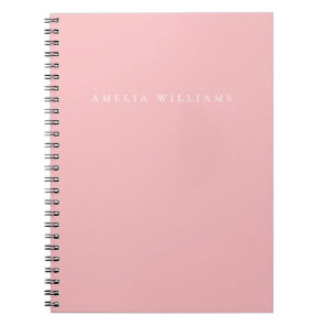 Elegant Minimalist Pink Monogram Notebook