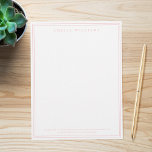 Elegant Minimalist Pink Two Border Letterhead<br><div class="desc">Create your own personalized letterhead with elegant chic typography name and two border lines in pink color.</div>