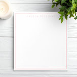 Elegant Minimalist Pink Two Border Notepad<br><div class="desc">Create your own personalized notepads with elegant chic typography name and two border lines.</div>