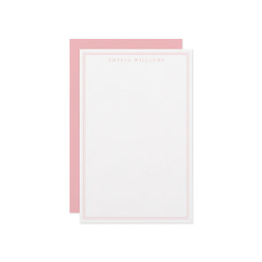 Elegant Minimalist Pink Two Border Stationery