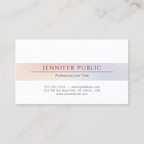 Elegant Minimalist Plain Professional Modern Color Business Card
