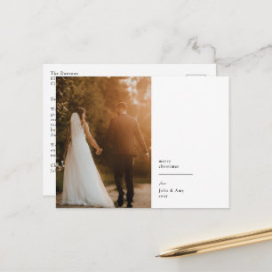 Elegant Minimalist Portrait Photo Holiday Postcard