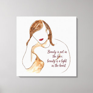 Elegant Minimalist Portrait with Quote Canvas Print