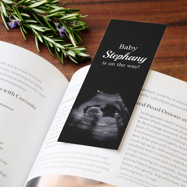 Elegant Minimalist Pregnancy Announcement Bookmark (Book)