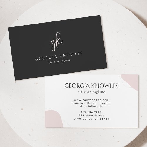 Elegant Minimalist Professional Blush Pink Business Card