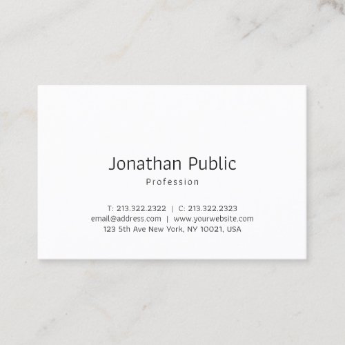 Elegant Minimalist Professional Classic Template Business Card