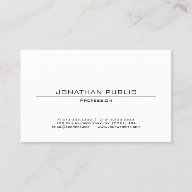 Elegant Minimalist Professional Modern Design Business Card (Front)