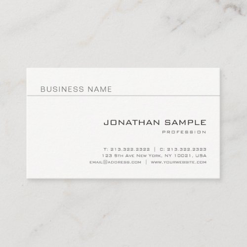 Elegant Minimalist Professional Modern Plain Business Card