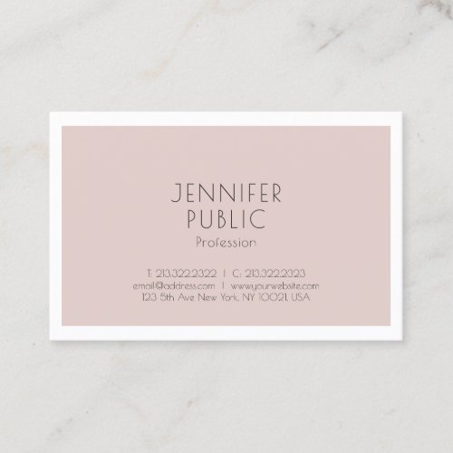 Elegant Minimalist Professional Modern Plain Luxe Business Card