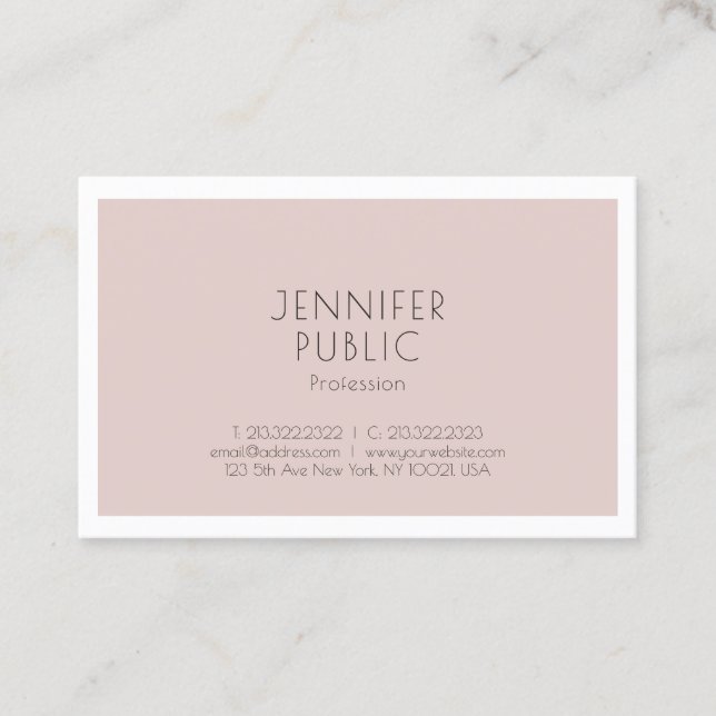 Elegant Minimalist Professional Modern Plain Luxe Business Card (Front)