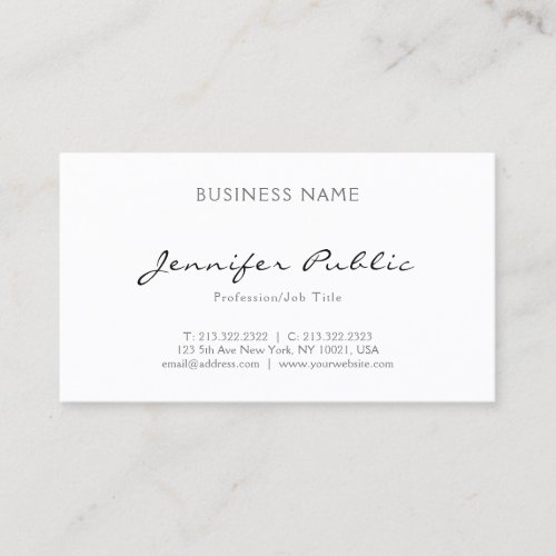 Elegant Minimalist Professional Modern Simple Business Card