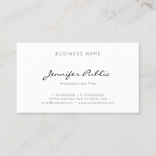 Elegant Minimalist Professional Modern Simple Chic Business Card