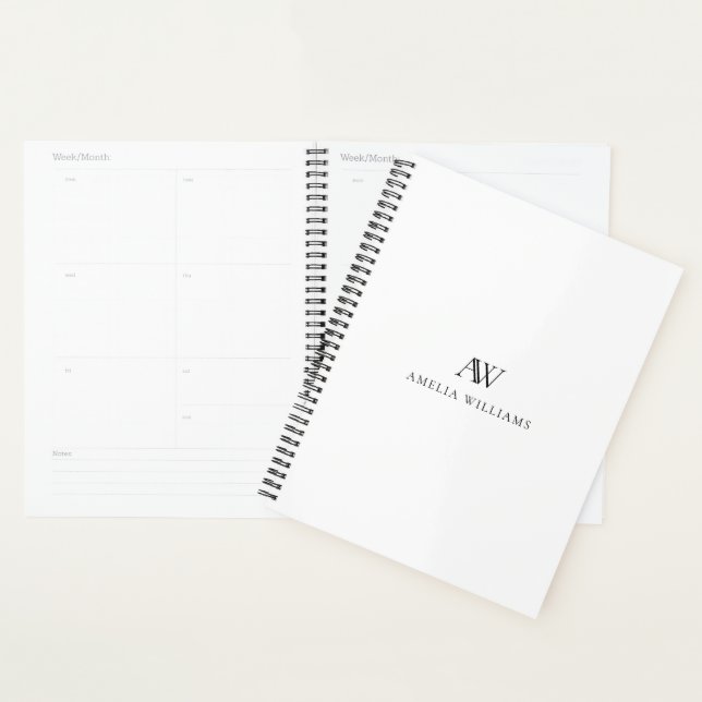 Elegant Minimalist Professional Monogram Planner (Display)