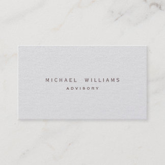 ELEGANT MINIMALIST PROFESSIONAL PAPER PLATINUM BUSINESS CARD