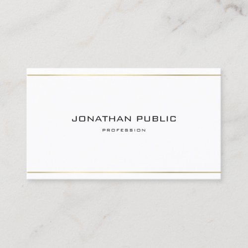 Elegant Minimalist Professional Plain Luxury Gold Business Card