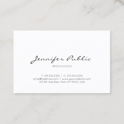 Elegant Minimalist Professional Simple Plain Business Card