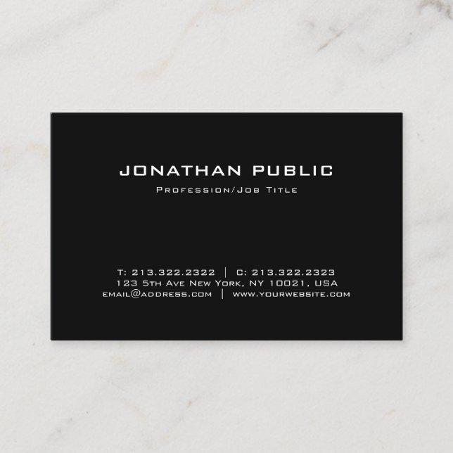 Elegant Minimalist Professional Trendy Plain Business Card (Front)
