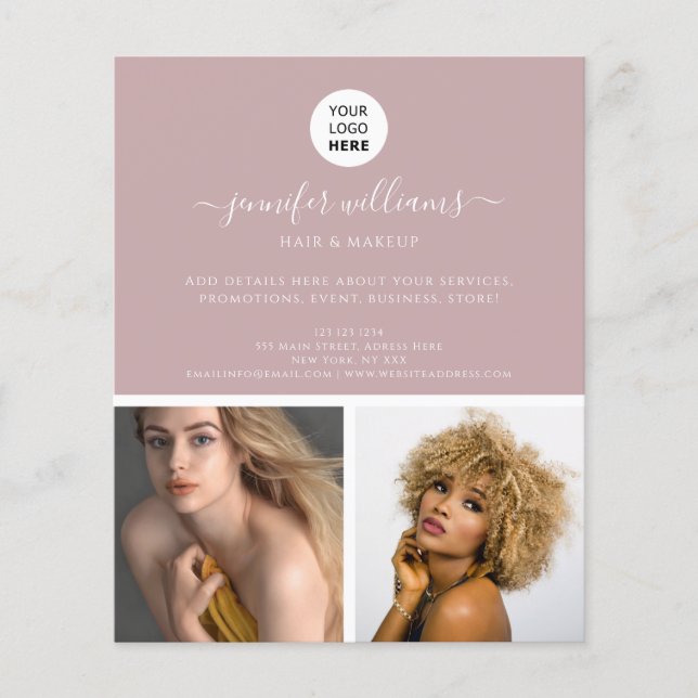 Elegant Minimalist Promotional Pink Modern Flyer (Front)