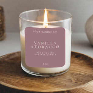 Elegant Minimalist Purple Candle Label