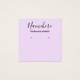 Elegant minimalist purple earring display card