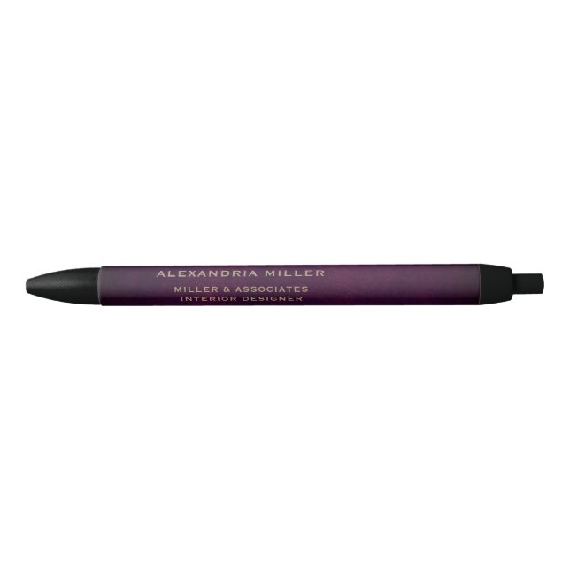 Elegant Minimalist Purple Gold Pen (Front)