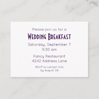 Elegant Minimalist Purple Wedding Event Invitation