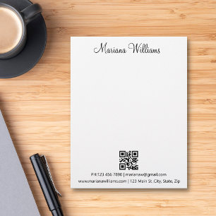 elegant minimalist qr code business letterhead