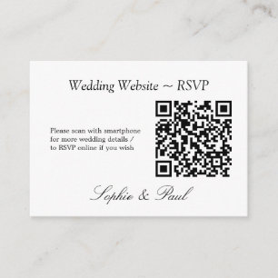 Elegant Minimalist QR Code Website RSVP Card