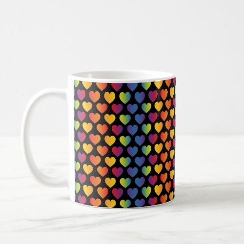 Elegant Minimalist Rainbow Heart Design Coffee Mug