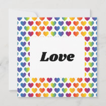 Elegant Minimalist Rainbow Heart Design Invitation