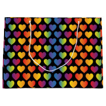 Elegant Minimalist Rainbow Heart Design Large Gift Large Gift Bag
