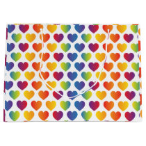 Elegant Minimalist Rainbow Heart Design Large Gift Large Gift Bag