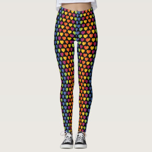 Elegant Minimalist Rainbow Heart Design Leggings