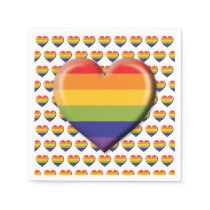 Elegant Minimalist Rainbow Heart Design Napkins