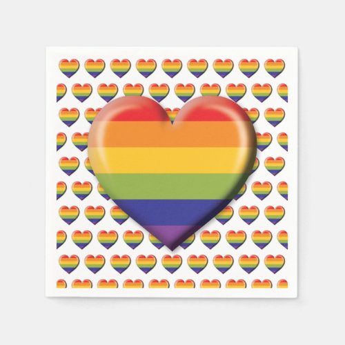 Elegant Minimalist Rainbow Heart Design Napkins