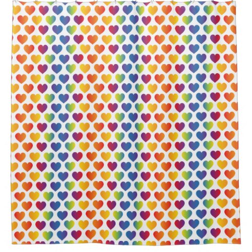 Elegant Minimalist Rainbow Heart Design Shower Curtain