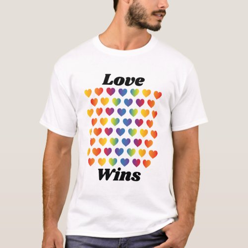 Elegant Minimalist Rainbow Heart Design T_Shirt