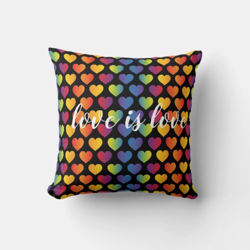 Elegant Minimalist Rainbow Heart Design Throw Pillow