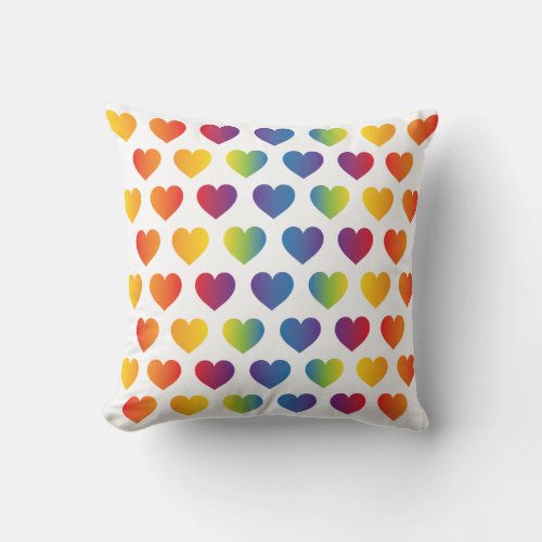 Elegant Minimalist Rainbow Heart Design Throw Pillow